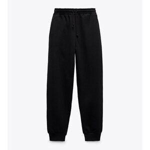 NWOT Zara black cotton blend sweatpants, M
